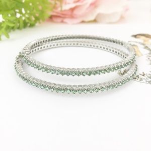 Set of 2 Crystal Hinged Bracelets HSN